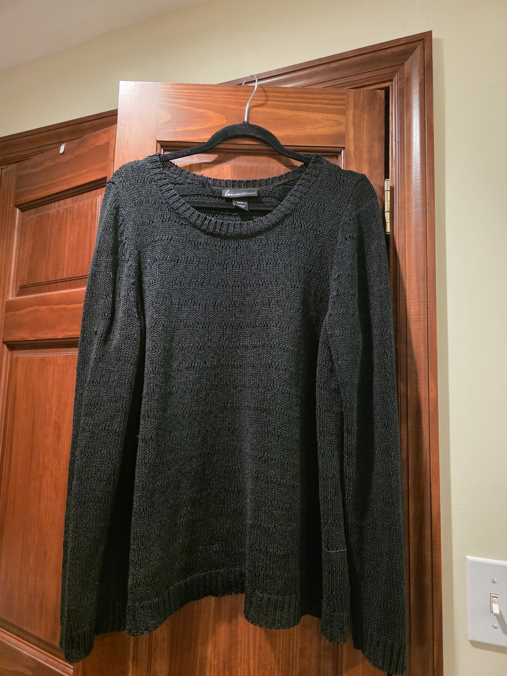 Lane Bryant Black Scoop Neck Knit Sweater